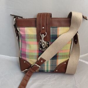 Ralph Lauren Chaps Multicolor Plaid Crossbody Bag